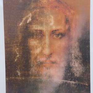 Póster decorativo holográfico de Jesús, El Santo Sudario de Turín, 24 cm x 17 cm
