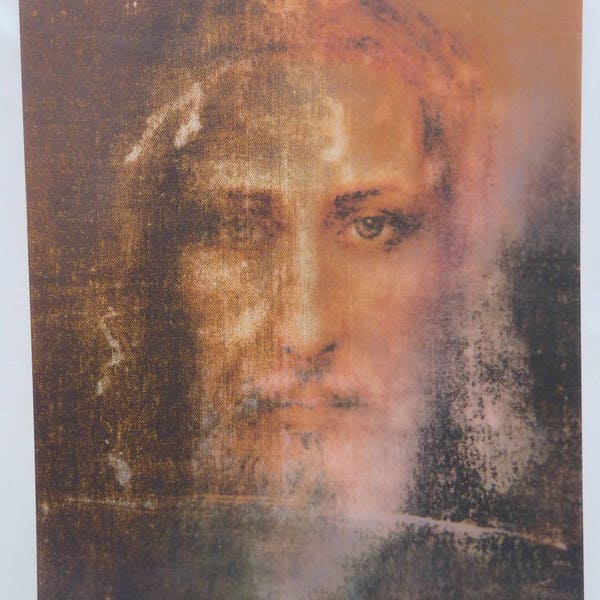 Jesus hologram decoration poster, The Holy Shroud Turin, 24 cm x 17 cm