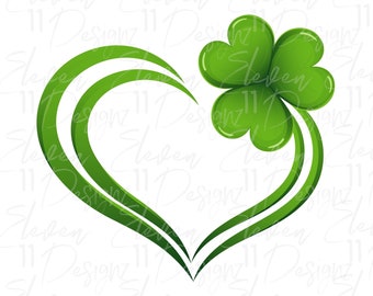 St. Patrick's Day Heart SVG, Four Leaf Clover Svg, Shamrock SVG, St. Patrick's Day SVG, Irish svg, Clover svg, Lucky svg, Cut File Cricut