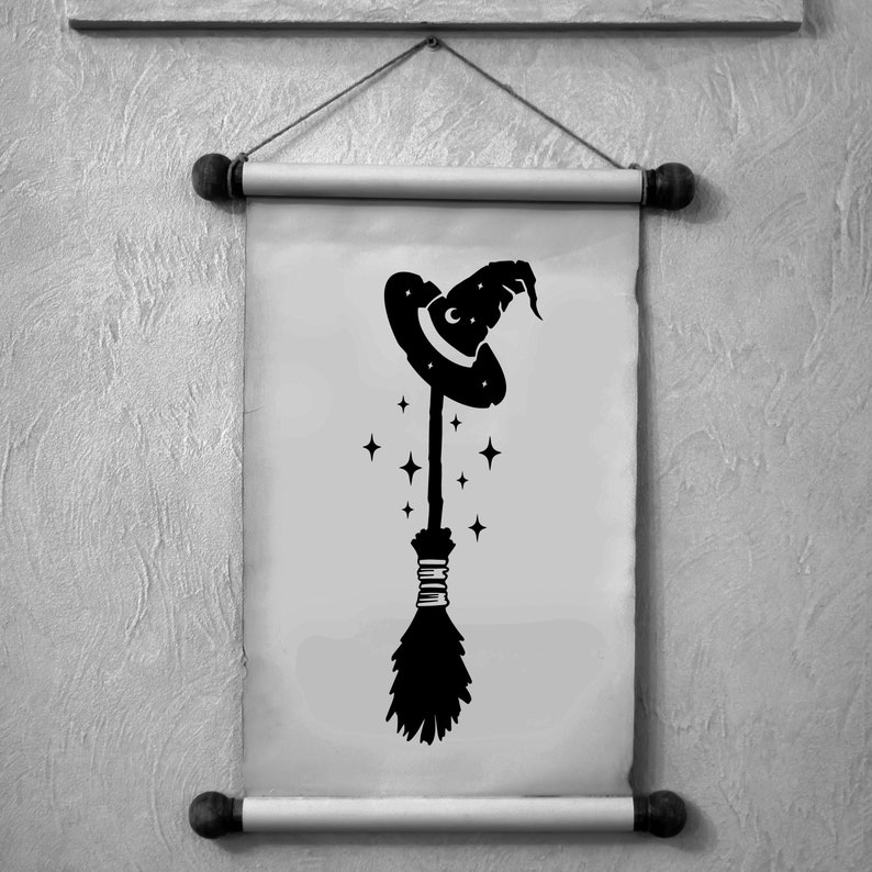 Witch Broom SVG Witch Hat PNG Black Cat SVG Halloween svg, digital download design svg, home decor and witch clip art andwitch vector images. For signs, bannersand scrolls.