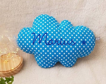 Personalized cloud cushion with first name: choose the fabric and color of the first name