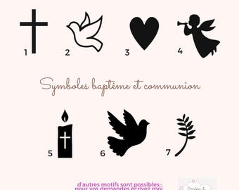SUPPLEMENT symbole ou 2e prénom sur vos Pochons dragées personnalisés pour baptême, communion et cérémonies.