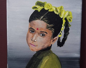 Girl with ribbons in hair