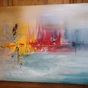 Acrylic painting abstract landscape