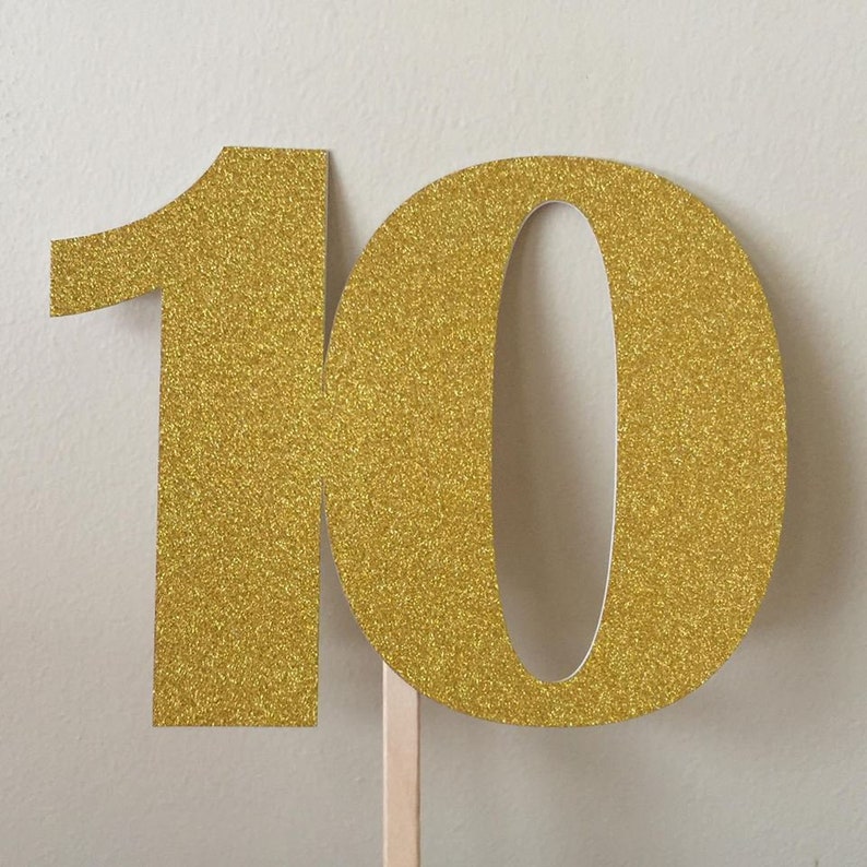 10 LARGE OVAL GLITTER DIE-CUT “HAPPY BIRTHDAY” TOPPERS