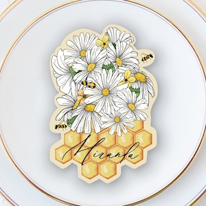 Honeycomb Place Cards| Bumble Bee Name Cards| Daisy Place Card | Honeycomb Seating Cards