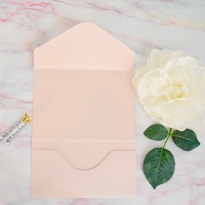 Pocket Wedding Invitation| Blush Tri-Fold Envelopes| Pocket Invitation Envelopes| Envelope Pocket Wrap