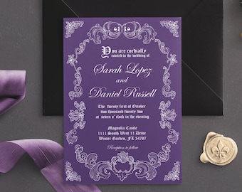 Moody Wedding Invitation | Skull Wedding Invitation | Melancholy Invitation | Gothic Invitation