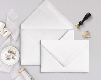 White A7.5 Euro Flap Envelopes| White Invitation Envelopes| White Wedding Mailing Envelopes| White Linen A9 Envelopes