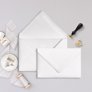 White A7.5 Euro Flap Envelopes| White Invitation Envelopes| White Wedding Mailing Envelopes| White Linen A9 Envelopes