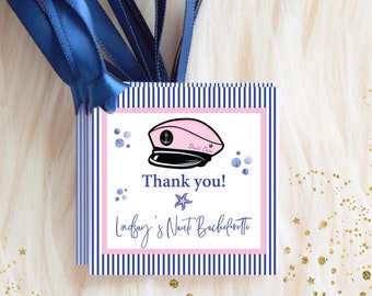 Nautical Bachelorette Thank You Tags| Last Sail Before The Veil Shower Tags| Nautical Bridal Shower Favor Tags