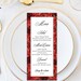 Red Roses Menu Card| Burgundy Roses Menu Cards| Floral Menu Card ...