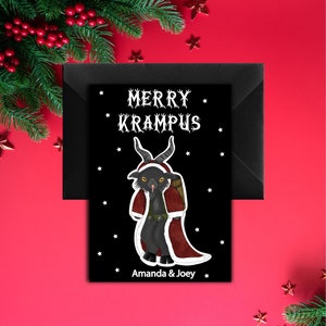 Personalized Krampus Card| Creepy Christmas Card| Spooky Holiday Card| Gothic Greeting Card| Black Christmas
