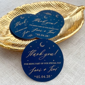 Celestial Wedding Favor Stickers| Wedding Thank You Labels| Starry Night Favor Labels| Personalized Moon Thank You Sticker