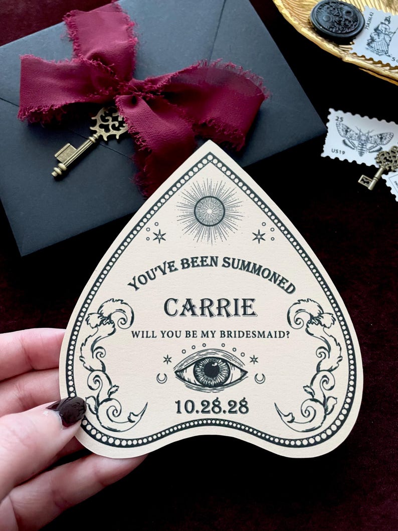 Ouija Bridesmaid Proposal Card| Gothic Maid Of Honor Proposal Card| Bride Or Die Proposal Cards image 3
