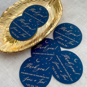 Celestial Wedding Favor Stickers| Wedding Thank You Labels| Starry Night Favor Labels| Personalized Moon Thank You Sticker Bild 4