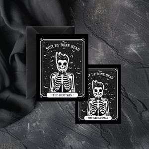 Carte de tarot de proposition de garçon d'honneur squelette | Cartes de proposition de mariage gothiques | Serez-vous mon témoin ?