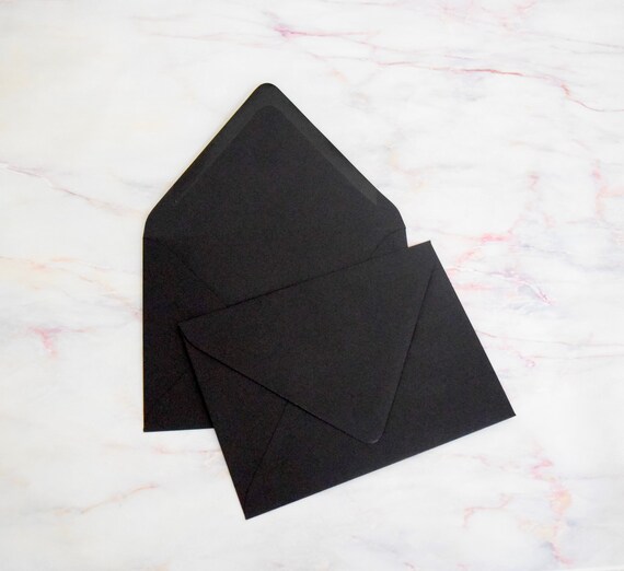 Black A7.5 Envelopes Matte Black Wedding Envelopes Ebony Etsy
