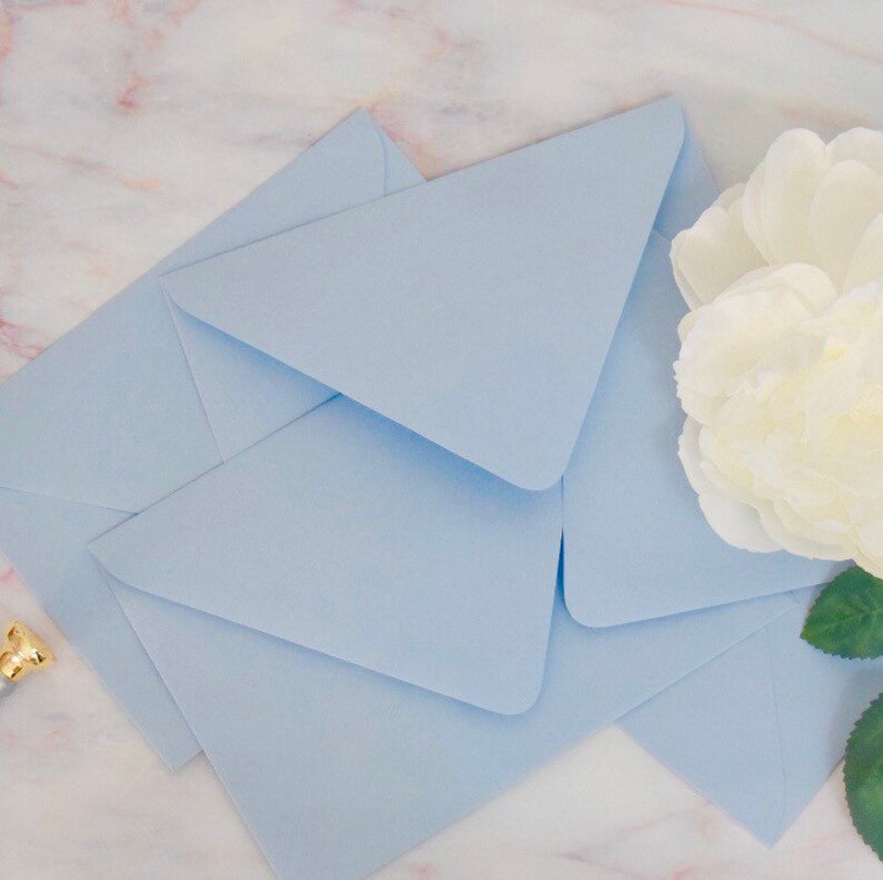 Dusty Blue Matte Envelopes A7.5 Blue Envelopes Light Blue Envelopes