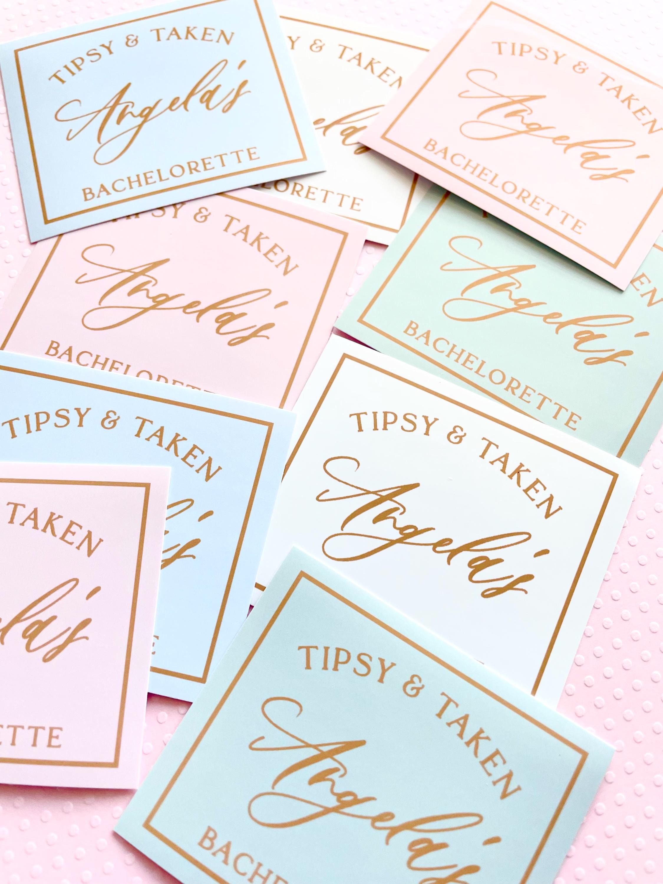 Blush Bridesmaid Mini Champagne Labels | Dusty Blue Champagne Bottle ...