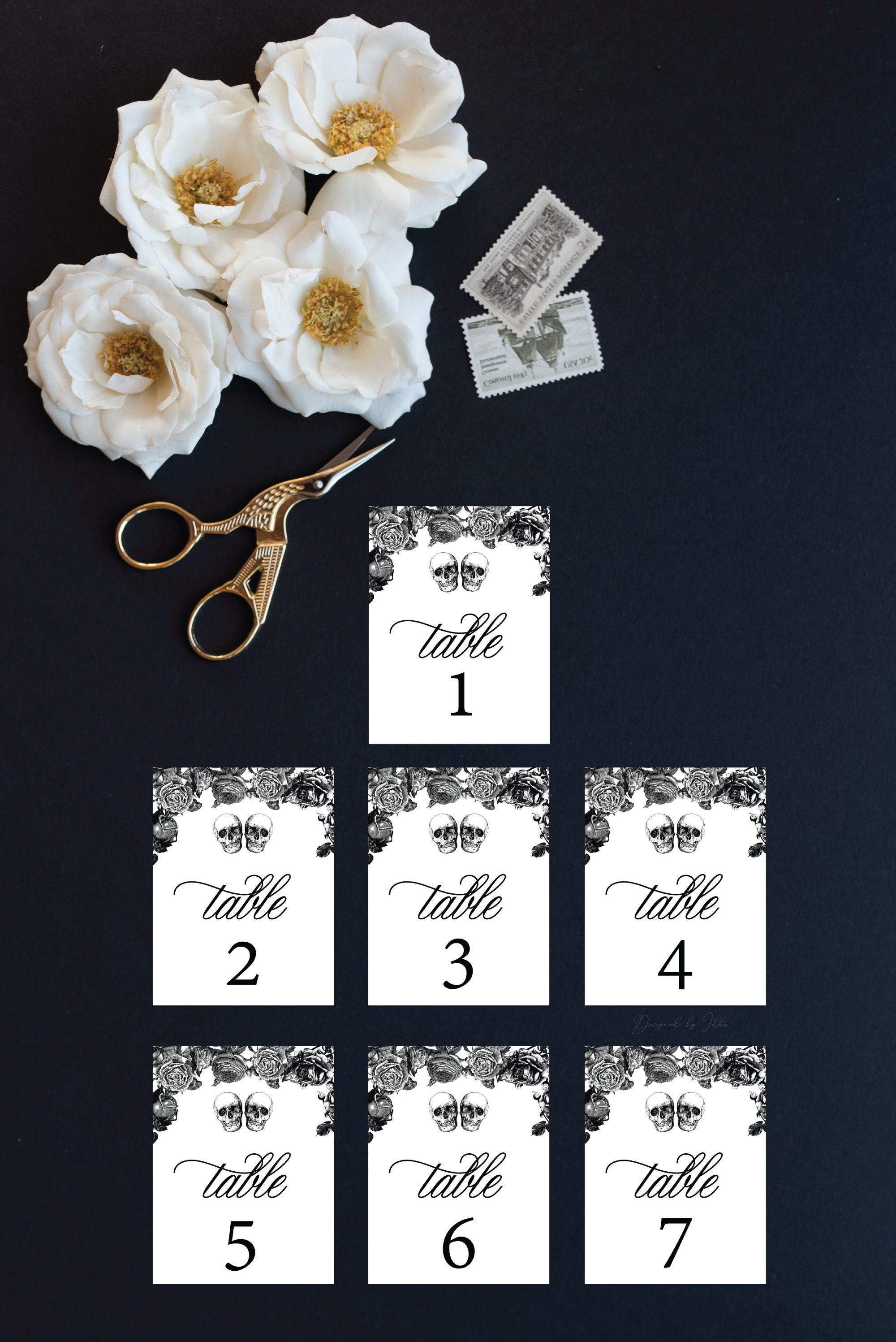 Skull Wedding Table Numbers| Gothic Table Numbers|till Death Table ...