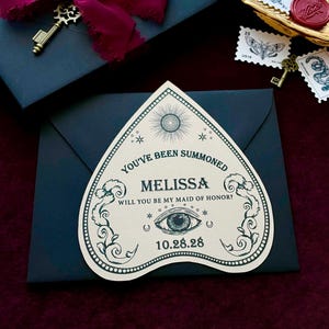 Ouija Bridesmaid Proposal Card| Gothic Maid Of Honor Proposal Card| Bride Or Die Proposal Cards image 2