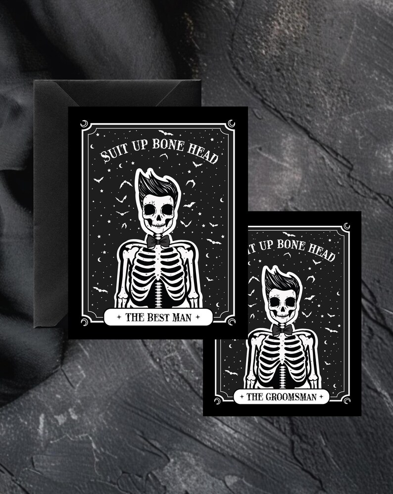 Skeleton Groomsman Proposal Tarot Card| Gothic Best Man Proposal Cards ...
