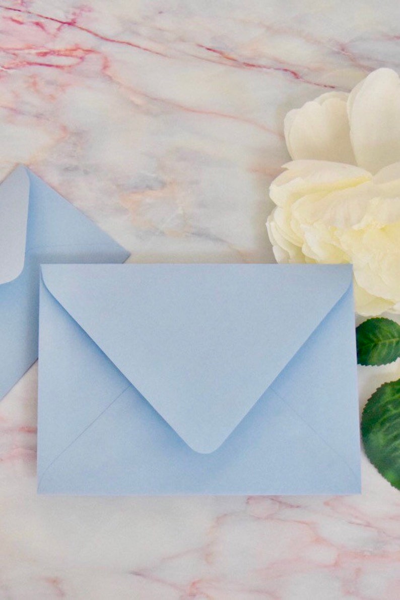 Dusty Blue Matte Envelopes A7.5 Blue Envelopes Light Blue Envelopes