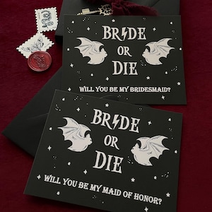 Halloween Bridesmaid Proposal Card| Gothic Bats Maid Of Honor Proposal Card