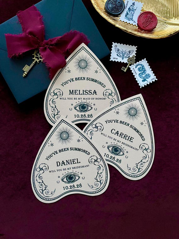 Ouija Bridesmaid Proposal Card| Gothic Maid Of Honor Proposal Card| Bride Or Die Proposal Cards
