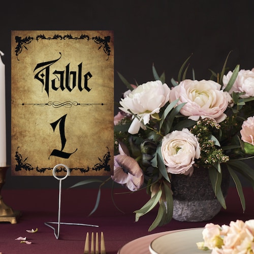 Gothic Wedding Table Numbers Halloween Wedding Table Numbers | Etsy