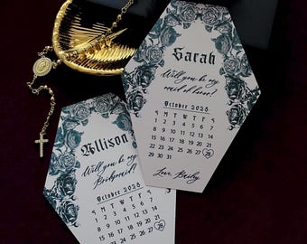 Gothic Bridesmaid Proposal Card| Coffin Maid Of Honor Proposal Card| Bride Or Die Proposal Cards
