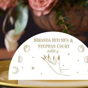 Celestial Gold Place Cards | Arched Place Cards| Moon Witchy Wedding Escort Cards
