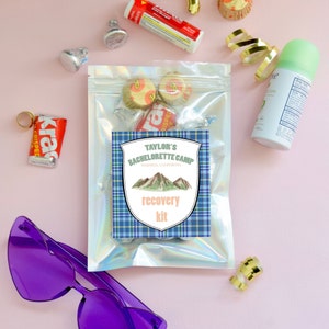Camp Bachelorette Recovery Kit Bags | Camping Bachelorette Hangover Kit | Bachelorette Glam Kit Favor