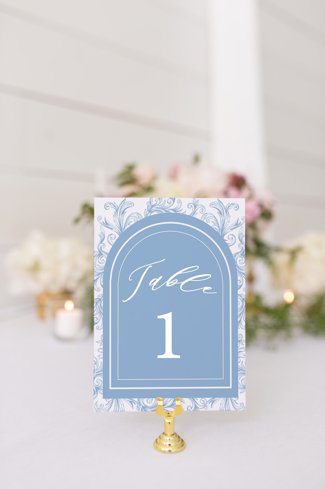 Dusty Blue Wedding Table Number Arched Table Number Cards French