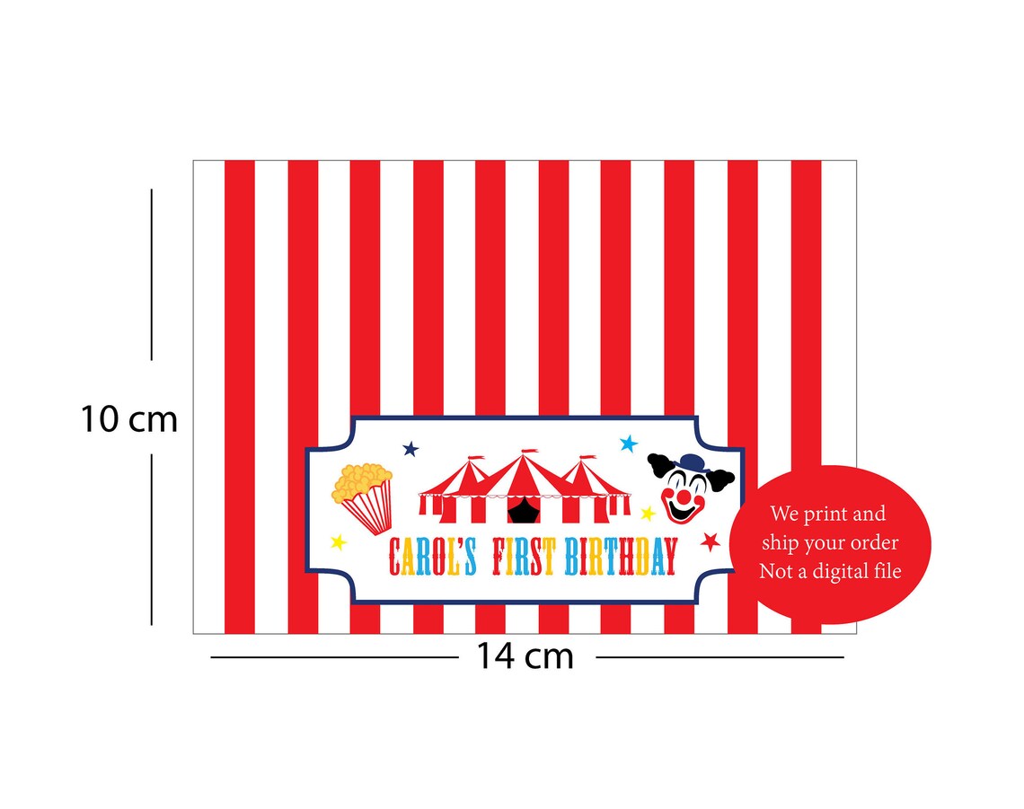 Circus Treat Bag Topper Carnival Party Bag Topper Circus | Etsy