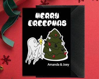Personalized Christmas Card| Festive Spirits Card| Christmas Spirit Card| Spooky Christmas Ghost