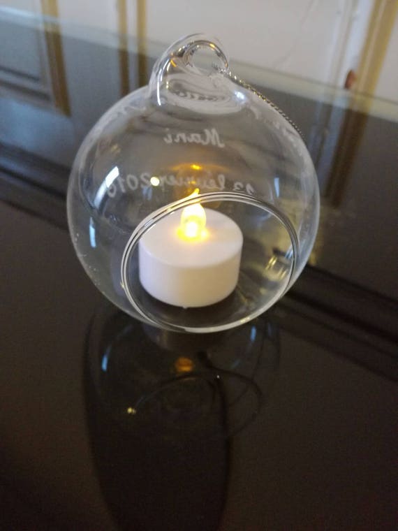 Boule De Noël En Verre Ouverte à Suspendre De 10 Cm Personnalisation Offerte Gravure Mon Premier Noël Prénom Et Date