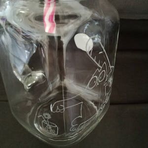 Mason Jar de 450 ml avec anse et paille Gravure du célèbre chat affamé assoifé image 3