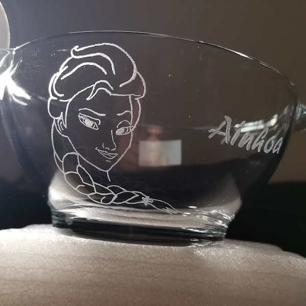 Bol en verre avec oreilles personnalisé - Gravure prénom/date/anniversaire