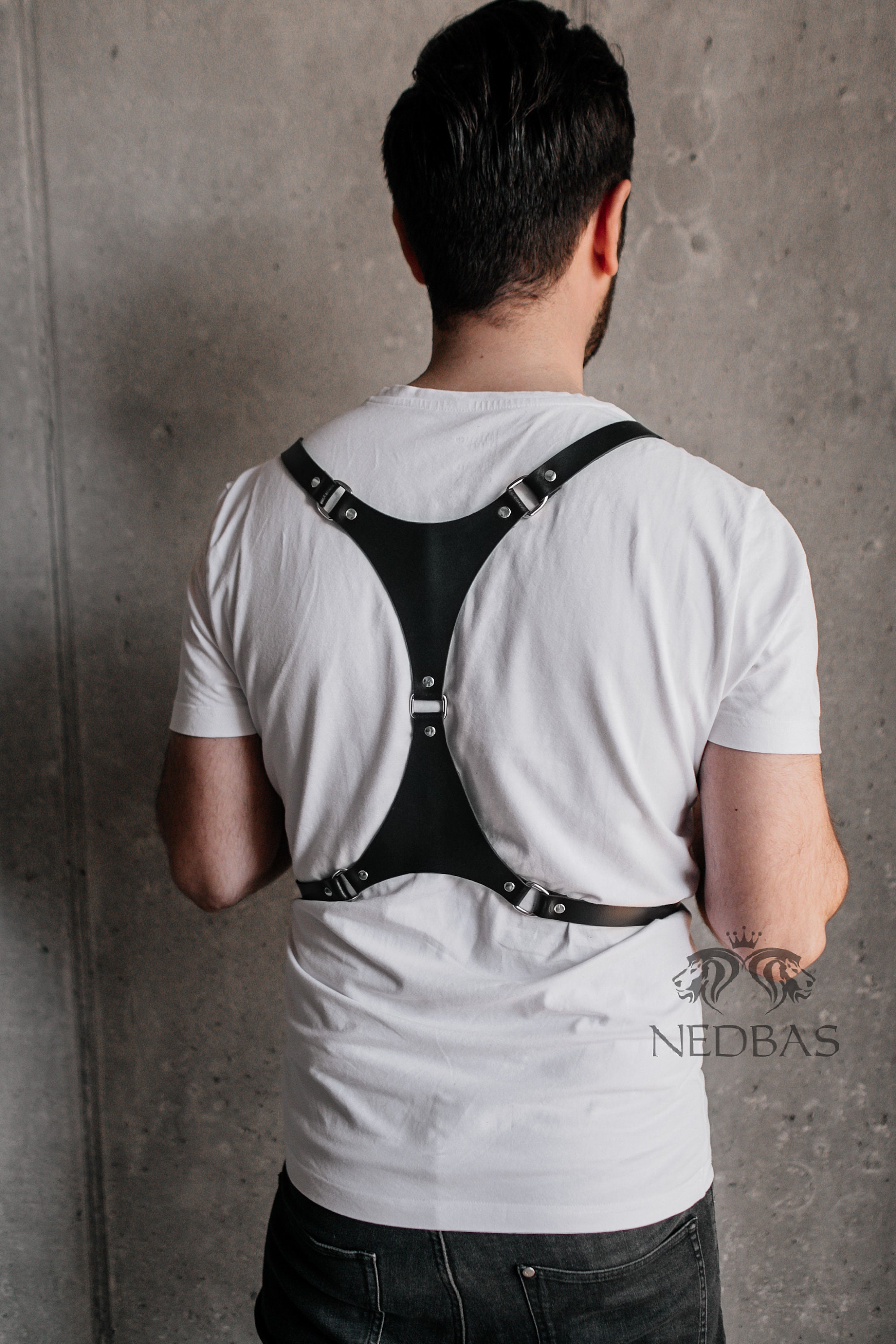 Mens harness suspendersLeather suspenders harnessBlack Etsy