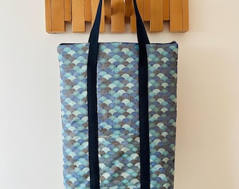 Japanese Mountains Convertible Backpack - Tote bag, Duel use with compartments and Adjustable Strap