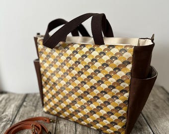 Japanese Vintage Wave Shoulder Bag: Handmade Crossbody Handbag