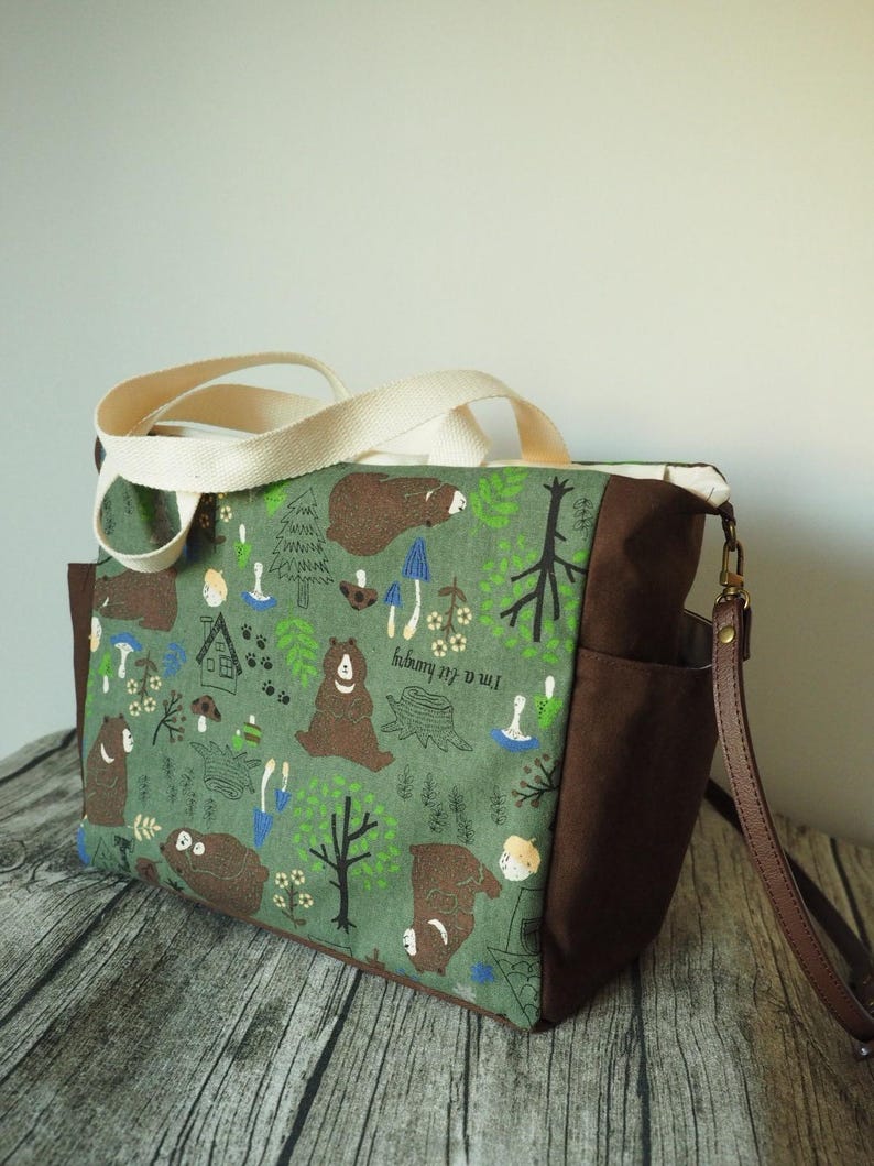 Japanese Rabbit Print Shoulder Bag, Crossbody With Pockets - Etsy