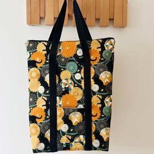 Japanischer Vintage Cat Cabrio Rucksack - Einkaufstasche, Duellverwendung mit Fächern, personalisiertes Geschenk mit Namenstickerei