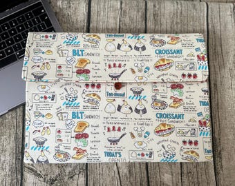 Funda para portátil con diseño de comida japonesa y funda acolchada para tableta