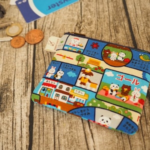 Monedero japonés hecho a mano con cremallera, tarjetero, estuche para llaves, estuche para lápices, regalo personalizado para amantes de Japón
