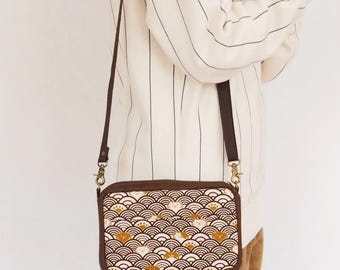 Elegant Japanese-Style Cat Pattern Cross-Body Bag, Shoulder Bag, with pockets