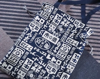 Japanese Print Tote Bag: Vintage Cartoon Canvas Shoulder Bag