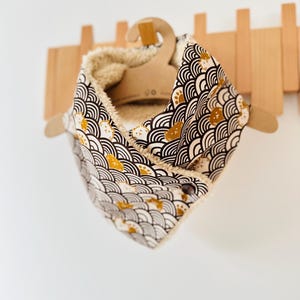 Handmade Fleece Scarf: Japanese Cat Print Neck Warmer